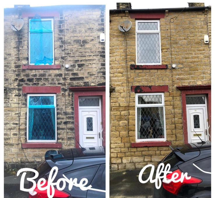 House Facade Cleaning Before and After ClearBlast